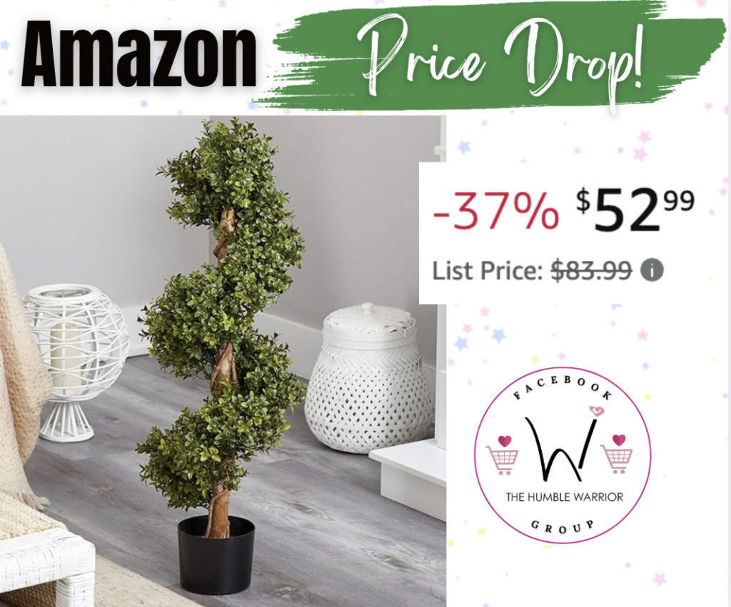 33″ Nearly Natural Boxwood Spiral Topiary Tree!